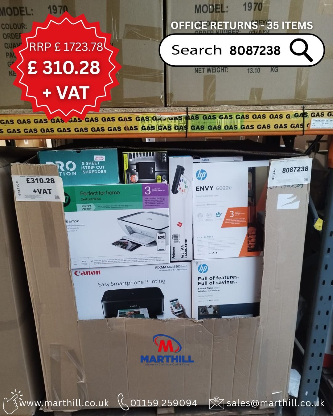 EX CAT HIGH ST OFFICE RETURNS PALLET 8087238